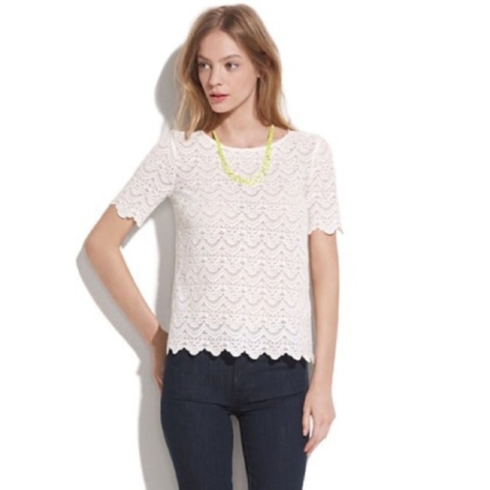 Madewell Broadway and Broome white lace top